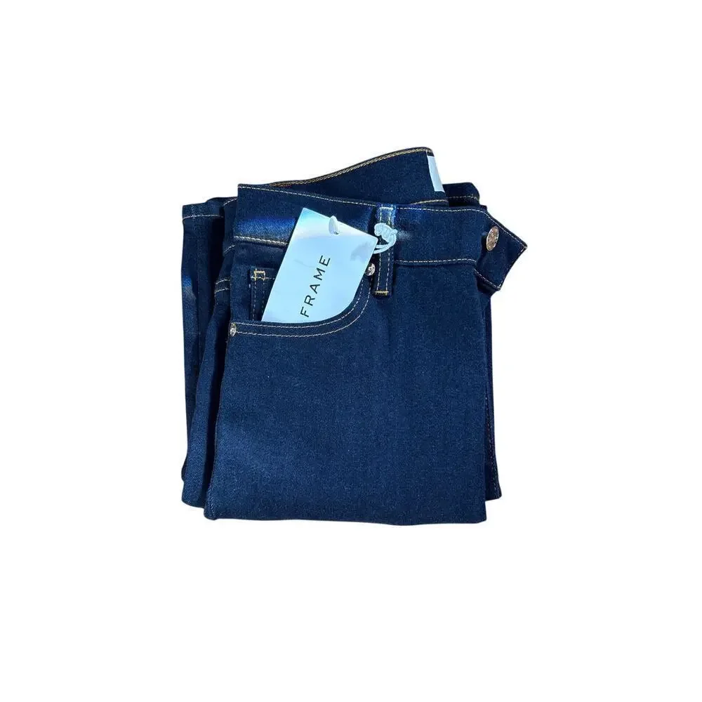 NWT Frame le sleek straight leg dark blue jeans Stargirl size 27